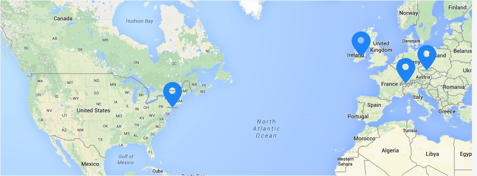 Our offices in New York, Prague, Genève and Dublin.