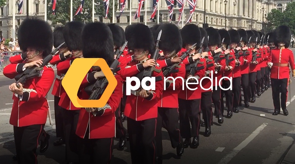 PA Media logo over guards marching in formation.